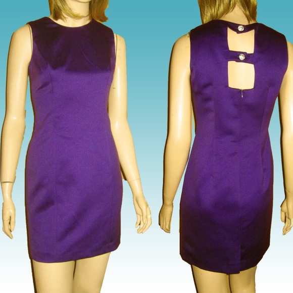Kenar Dresses & Skirts - New KENAR PETITE Purple Satin Cocktail MiniDress